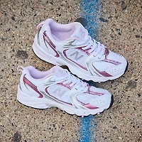 New Balance 530 Athletic Shoe - Big Kid White / Pink