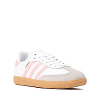 Chaussure athlétique adidas Samba OG - Enfants - Blanche / Rose pâle / Gomme