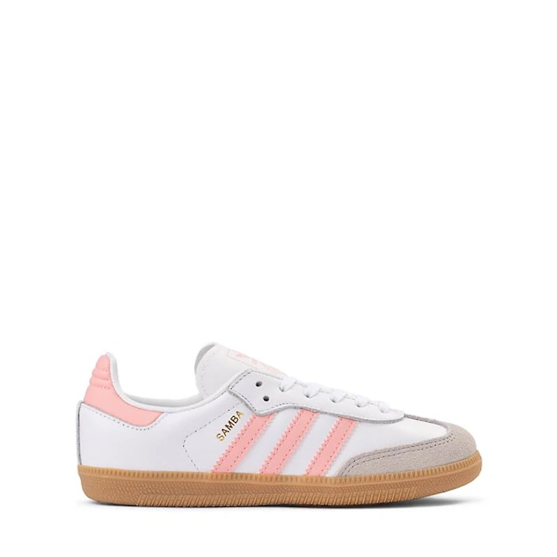 adidas Samba OG Athletic Shoe - Big Kid White / Semi Pink Spark Gum