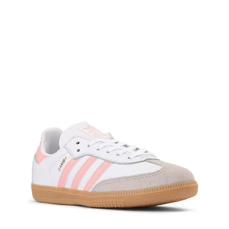 Chaussure athlétique adidas Samba OG - Junior Blanche / Rose pâle Gomme