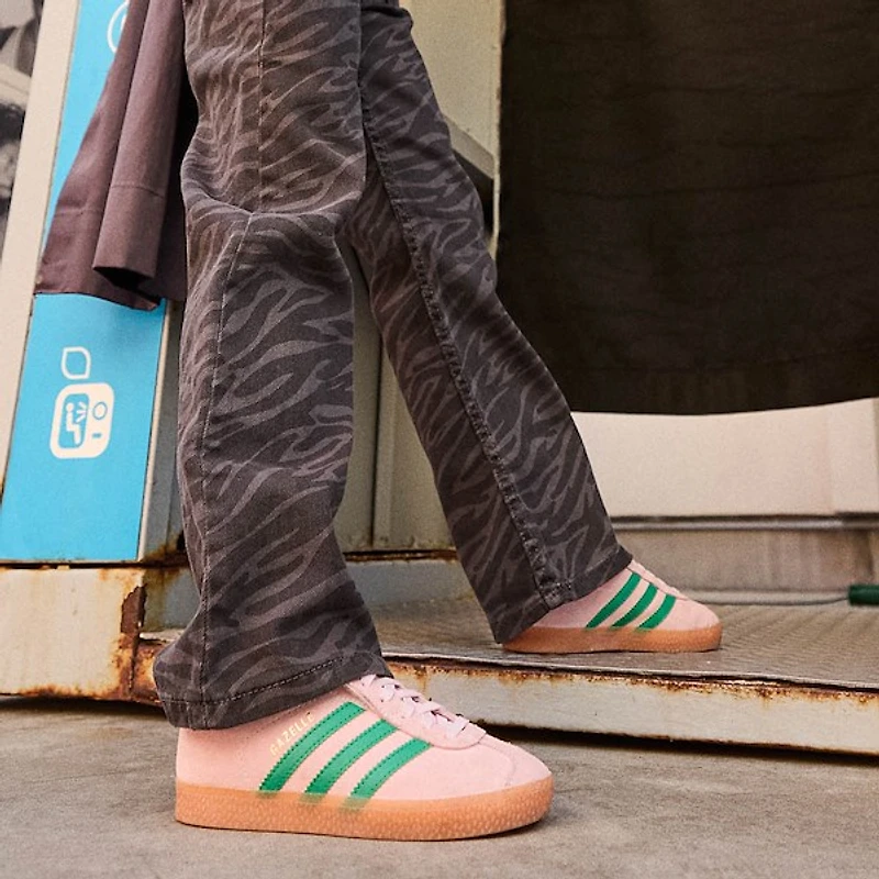 adidas Gazelle Athletic Shoe - Little Kid Clear Pink / Court Green Bliss