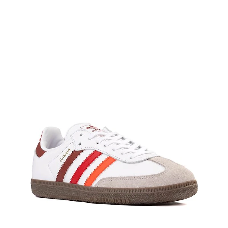 adidas Samba OG Athletic Shoe - Big Kid White / Bright Red Better Scarlet