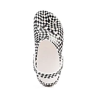 Sabot classique Crocs à motif damier déformé - Blanc / Noir