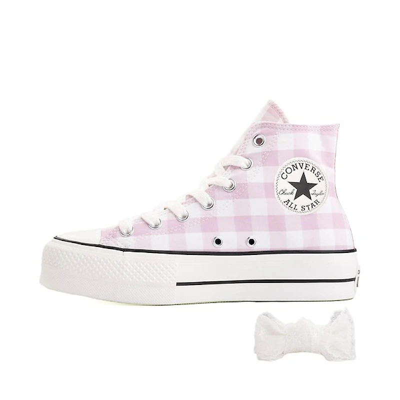 Womens Converse Chuck Taylor All Star Lift High-Top Sneaker - Pink Gingham