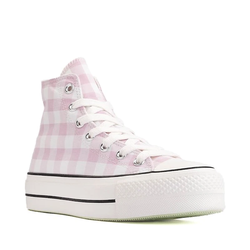 Basket Converse Chuck Taylor All Star Hi Lift pour femmes - Motif vichy rose