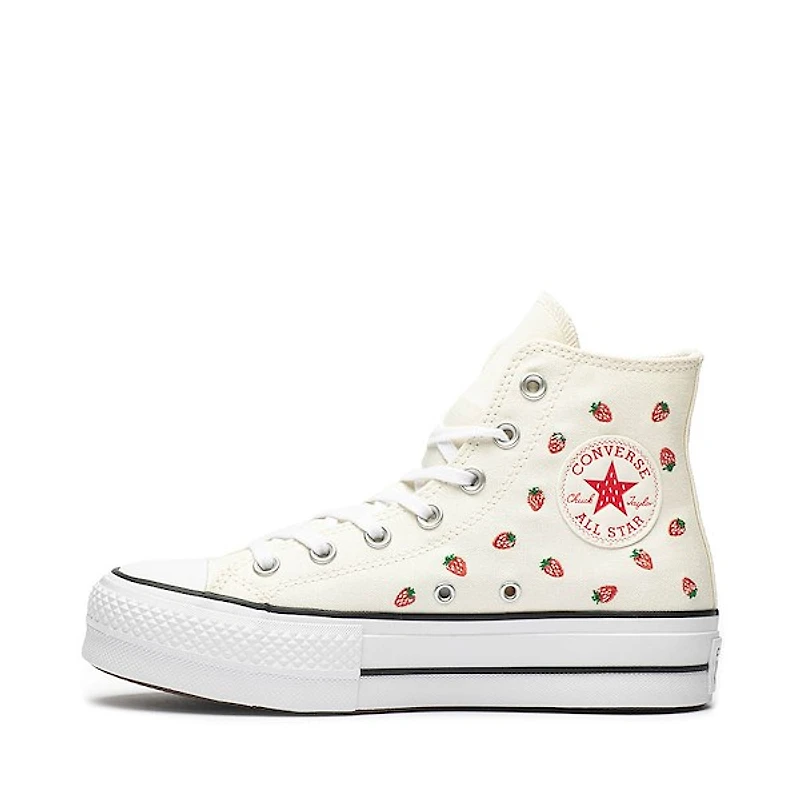 Womens Converse Chuck Taylor All Star Lift High-Top Sneaker - Egret / Strawberries
