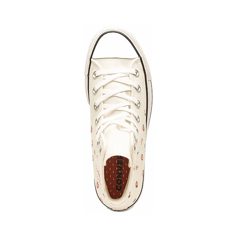 Basket Converse Chuck Taylor All Star Hi Lift pour femmes - Blanc cassé / Fraises