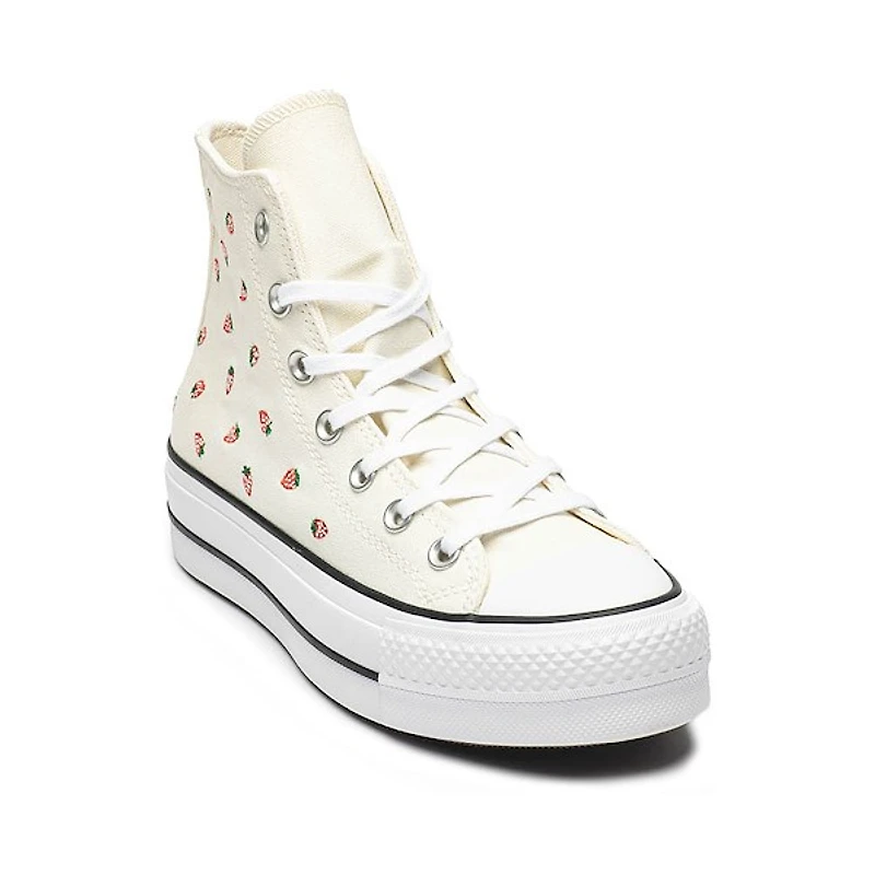 Basket Converse Chuck Taylor All Star Hi Lift pour femmes - Blanc cassé / Fraises
