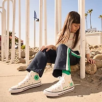 Basket Converse Chuck Taylor All Star Hi Frog Garden - Enfants Blanc cassé