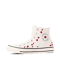 Basket Converse Chuck Taylor All Star Hi Coeurs et Roses - Blanche