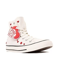 Basket Converse Chuck Taylor All Star Hi Coeurs et Roses - Blanche