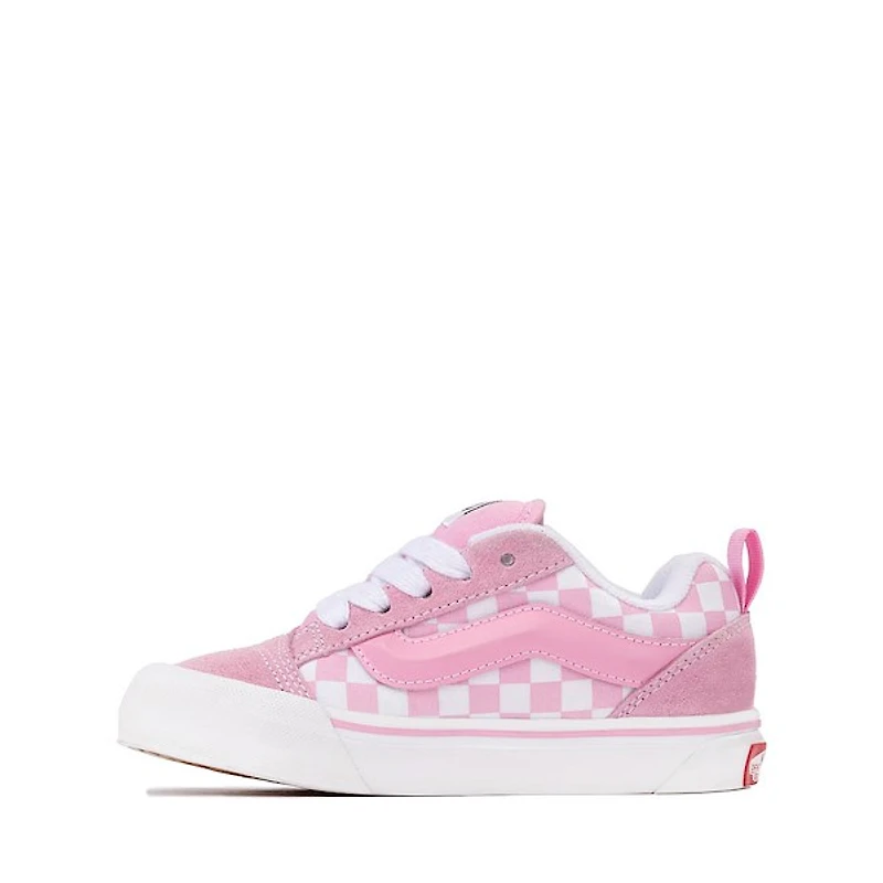 Vans Knu Skool Checkerboard Skate Shoe - Little Kid Pink / White