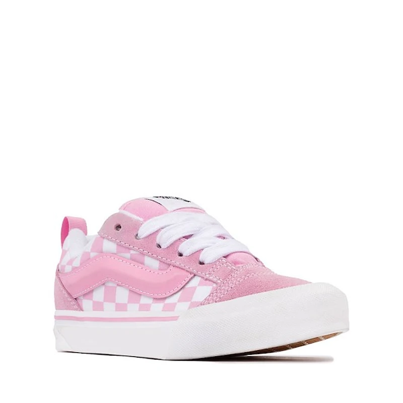 Chaussure de skate Vans Knu Skool à motif en damier - Enfants Rose / Blanche
