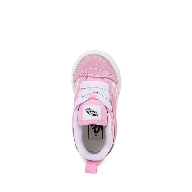 Chaussure de skate Vans Knu Skool à motif en damier - Bébés / Tout-petits Rose Blanche