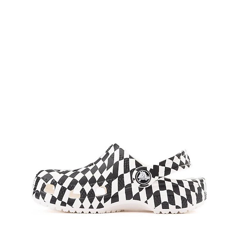 Sabot classique Crocs à motif damier déformé - Enfants / Junior Blanc Noir