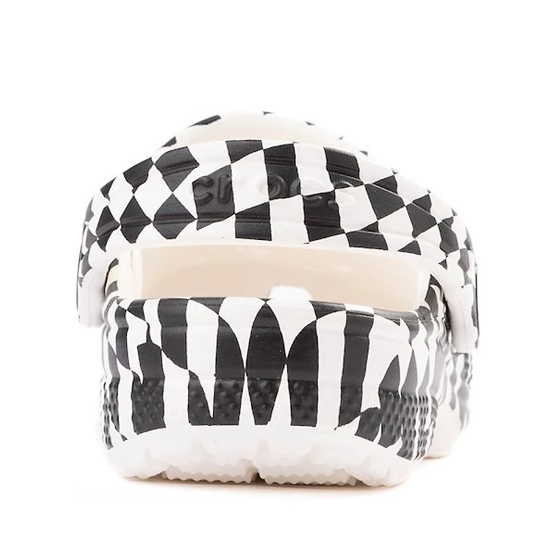 Sabot classique Crocs à motif damier déformé - Enfants / Junior Blanc Noir