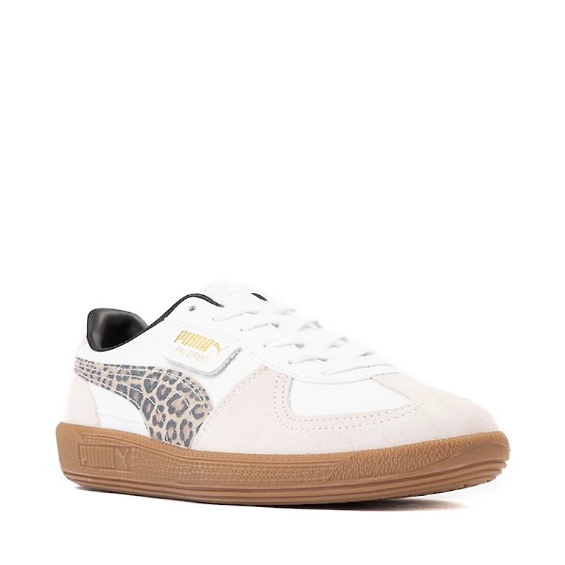 Chaussure athlétique PUMA Palermo Leo pour femmes - Blanche / Léopard