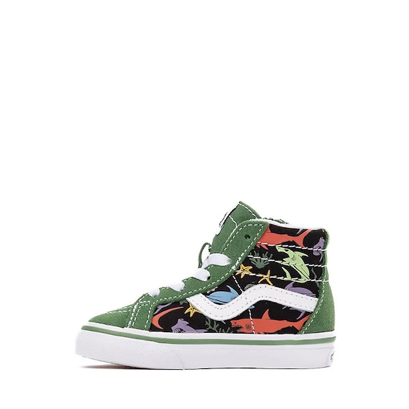 Chaussure de skate Vans Sk8-Hi Zip Glow Sharks - Bébés / Tout-petits Verte