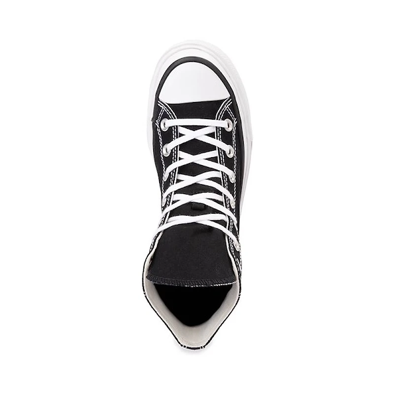 Converse Chuck Taylor All Star Lift Double Stack High-Top Sneaker - Black / White
