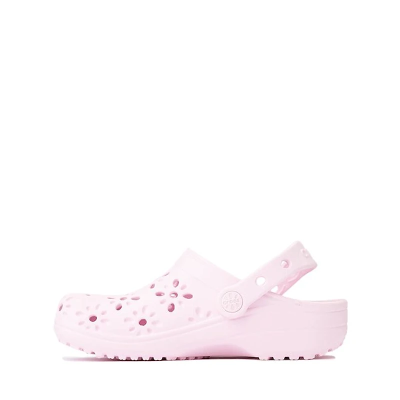 Crocs Classic Floral Cut-Out Clog - Little Kid / Big Pink Milk