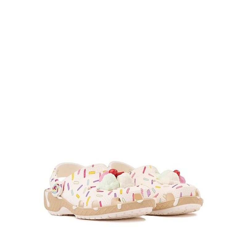 Crocs Classic Ice Cream Party Clog - Baby / Toddler White