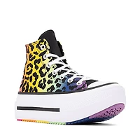 Basket montante Converse Pride Chuck Taylor All Star Lift Double Stack - Noire / Imprimé léopard arc-en-ciel