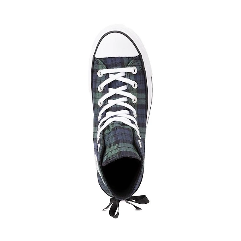 Basket montante Converse Chuck Taylor All Star Lift Plaid pour femmes  Marine et vert audacieux