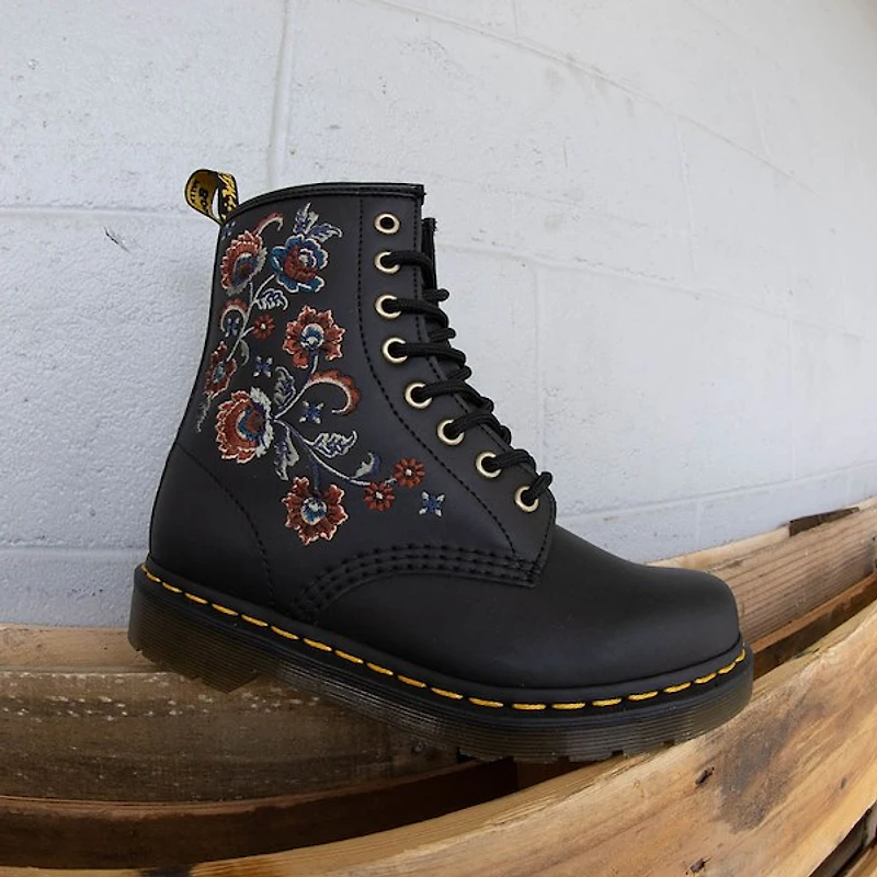 Womens Dr. Martens 1460 Vonda Tavern Roses Boot - Black