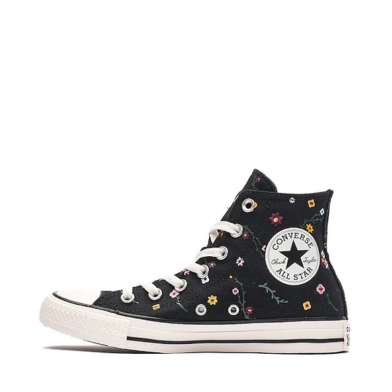 Womens Converse Chuck Taylor All Star Embroidered Floral High-Top Sneaker - Black / Frozen Acai Branch Out