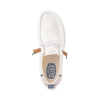 Mens HEYDUDE Wally Craft Linen Slip-On Casual Shoe - White