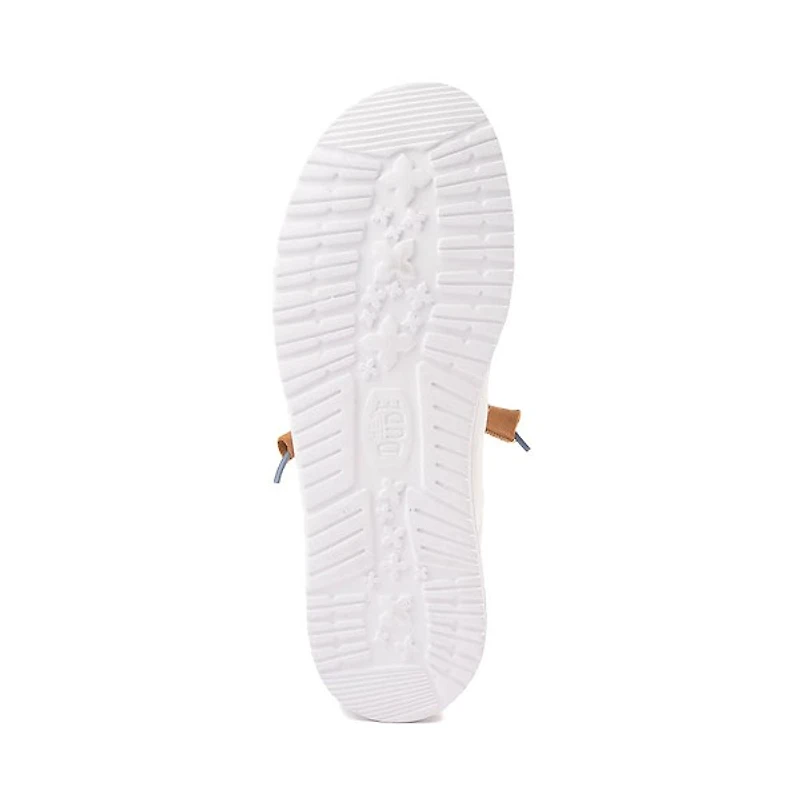 Mens HEYDUDE Wally Craft Linen Slip-On Casual Shoe - White