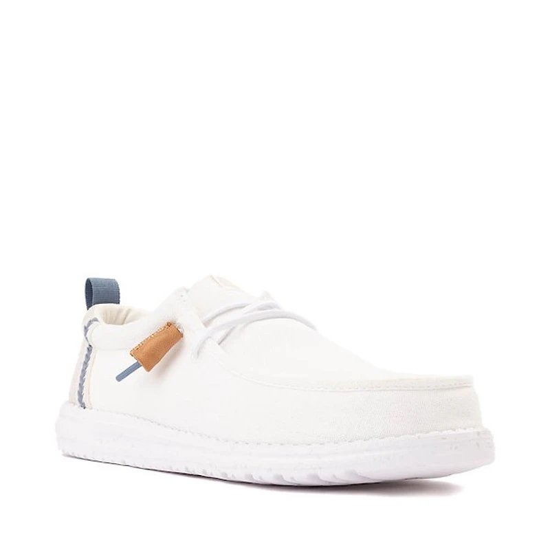 Mens HEYDUDE Wally Craft Linen Slip-On Casual Shoe - White
