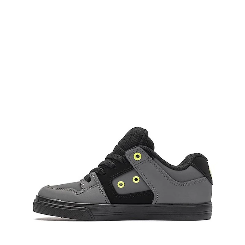 DC Pure Skate Shoe - Little Kid / Big Grey Black