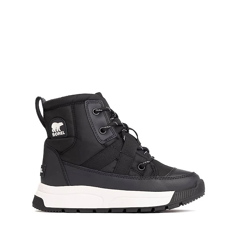 Sorel Whitney&trade III Mid Waterproof Boot - Little Kid / Big Black Sea Salt