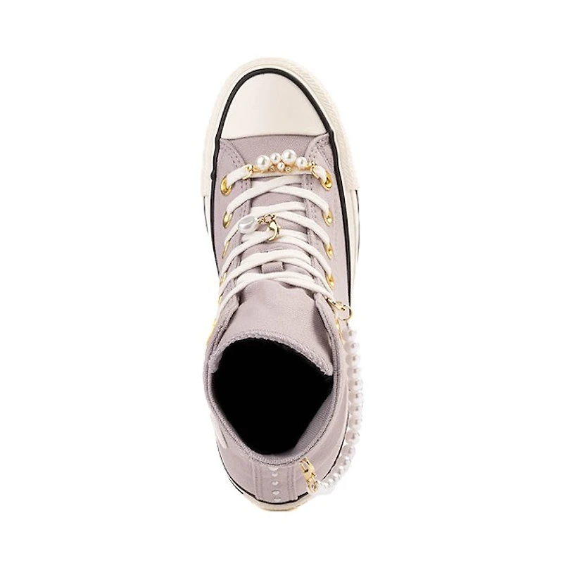 Espadrille Montante Converse Chuck Taylor All Star Dressed Up Pearls & Lace Pour Femmes - Mauve Givré