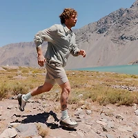 Mens Merrell Agility Peak 5 Running Shoe - Stucco / Beluga