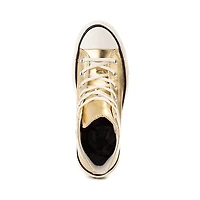Espadrille Plateforme Double Converse Chuck Taylor All Star Lift Stack Montante - Or