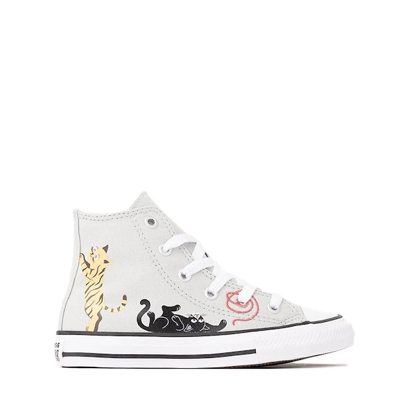 Converse Chuck Taylor All Star Pet Pack High-Top Sneaker - Little Kid Rainwashed Grey / Cats