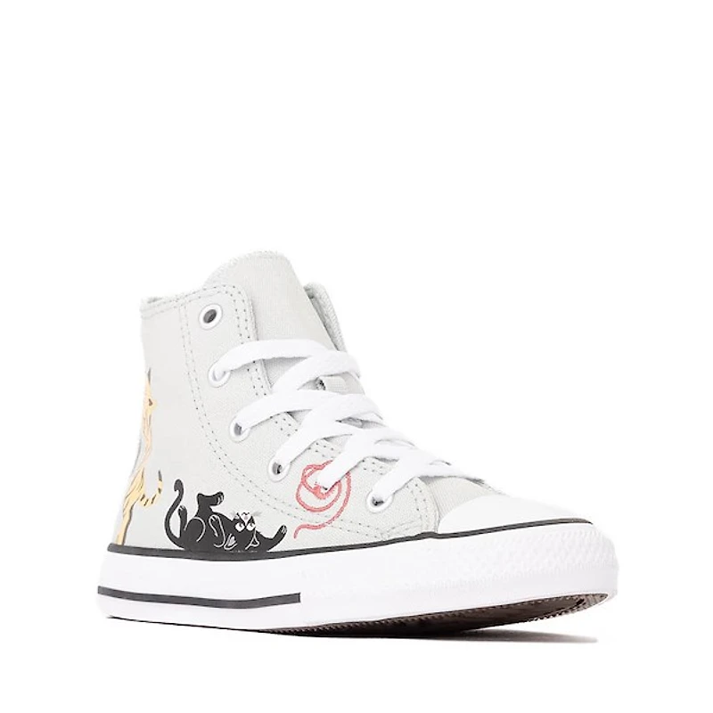 Converse Chuck Taylor All Star Pet Pack High-Top Sneaker - Little Kid Rainwashed Grey / Cats