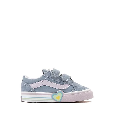 Vans Old Skool V Heart Skate Shoe - Baby / Toddler Citadel Blue