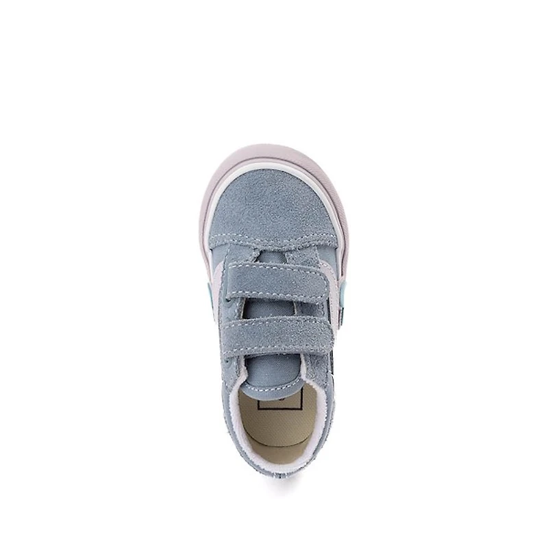 Vans Old Skool V Heart Skate Shoe - Baby / Toddler Citadel Blue