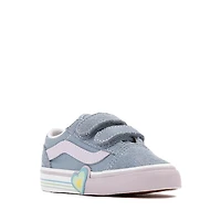 Vans Old Skool V Heart Skate Shoe - Baby / Toddler Citadel Blue