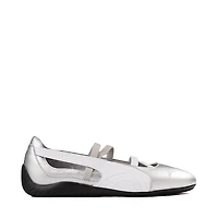 Womens PUMA Speedcat Ballet Metallic Sneaker - Silver / White