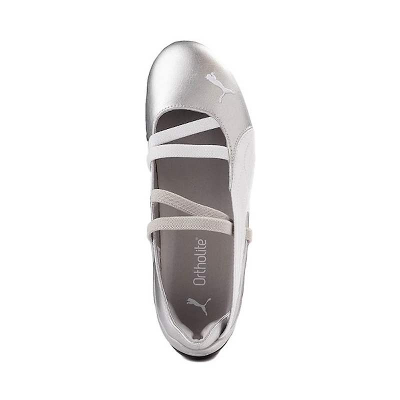 Womens PUMA Speedcat Ballet Metallic Sneaker - Silver / White