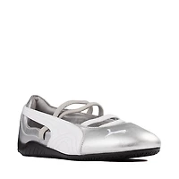 Womens PUMA Speedcat Ballet Metallic Sneaker - Silver / White