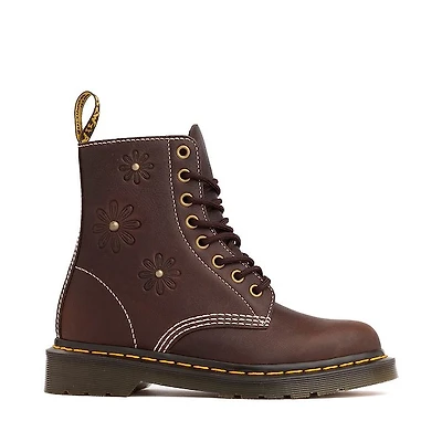 Womens Dr. Martens 1460 Pascal Flower 8-Eye Boot - Dark Brown