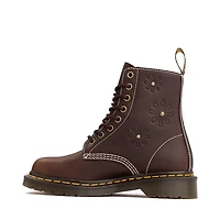 Womens Dr. Martens 1460 Pascal Flower 8-Eye Boot - Dark Brown