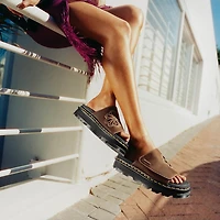 Dr. Martens Zebzag Dunnet Slide Sandal - Dark Brown