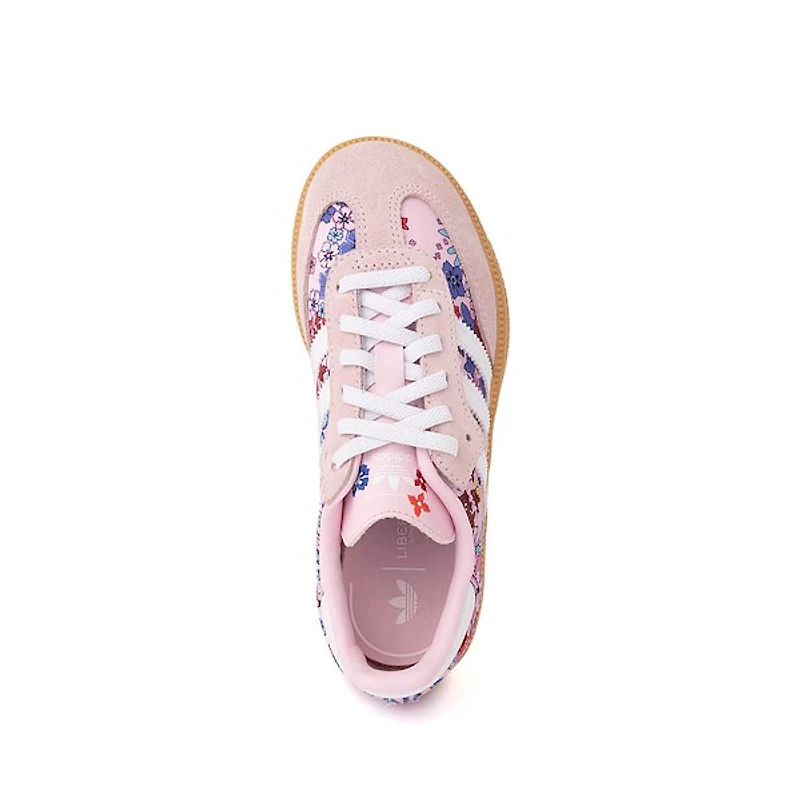 adidas x Liberty London Samba OG Comfort Closure Elastic Lace Athletic Shoe - Little Kid Clear Pink / Cloud White Gum