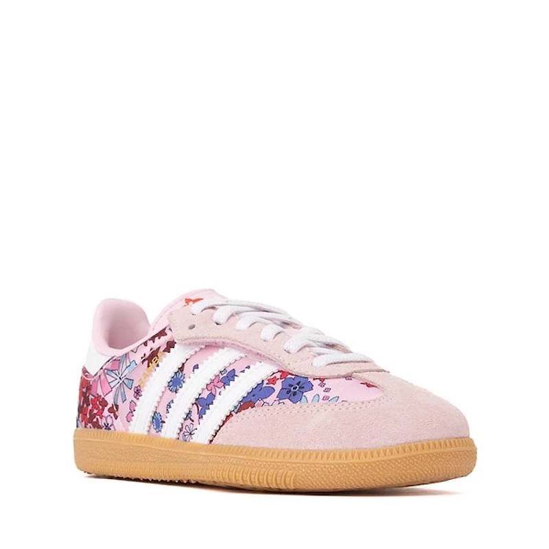 adidas x Liberty London Samba OG Comfort Closure Elastic Lace Athletic Shoe - Little Kid Clear Pink / Cloud White Gum